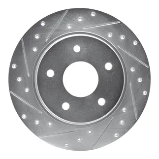 R1 Concepts EDZ-40109L Brake Rotor Drilled and Slotted Silver